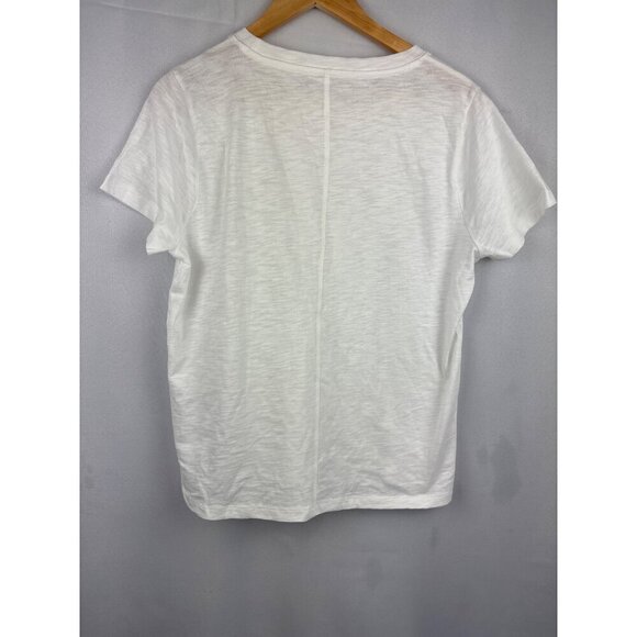 J.Crew White Girlfriend Tee Size L 100% Cotton New With Tags Made In Philippines - Picture 3 of 6